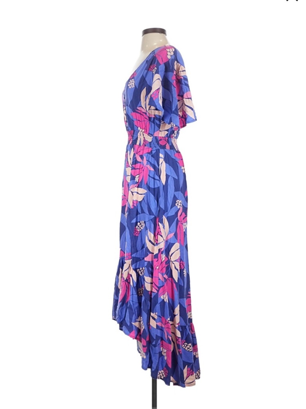 Abel the Label High Low Floral Midi Dress Fairy Ruffle Cottage Whimsical Boho S - Picture 4 of 9